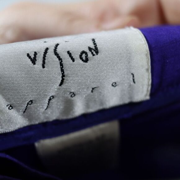 Vintage Vision Apparel Royal Purple Silk Pants 12 - Picture 10 of 14
